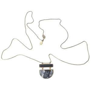 LOFT faux marble long pendant necklace